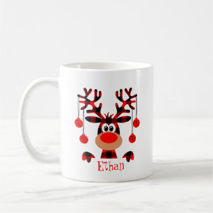 Personalised Buffalo Red Reindeer  Coffee Mug