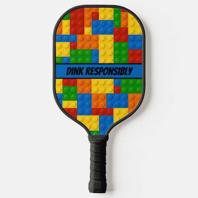 Personalised Building Blocks Dink Responsibly 2 Pickleball Paddle (Back)