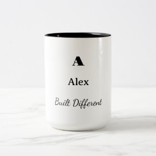 Personalised Built Different Coffee Mug Initial
