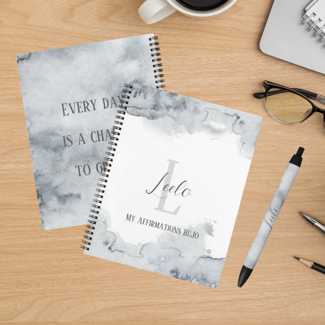 Personalised Bujo Grey Watercolor Affirmations Not Notebook (Creator Uploaded)