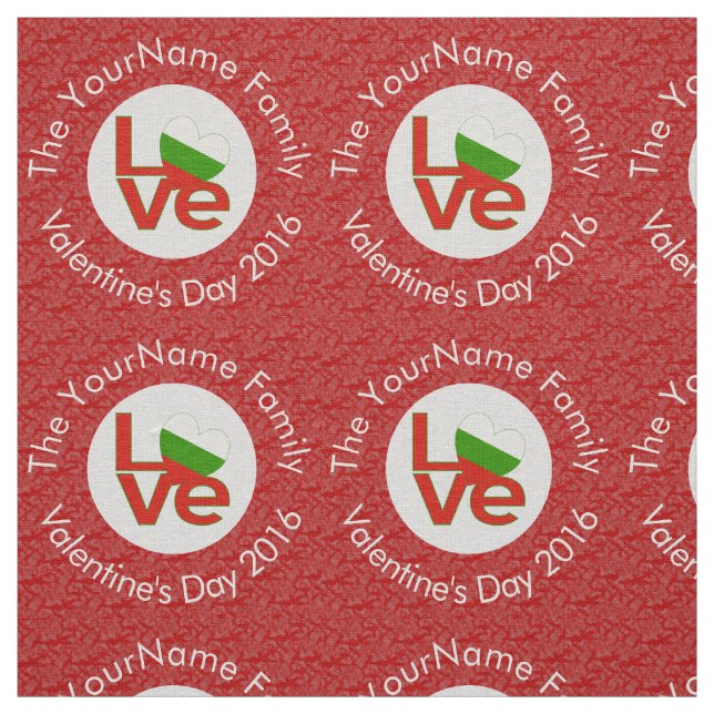 Personalised Bulgarian Red LOVE Flag  Fabric (Swatch)