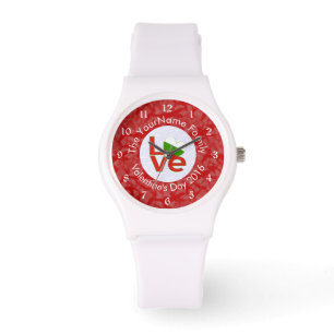 Personalised Bulgarian Red LOVE Flag  Watch