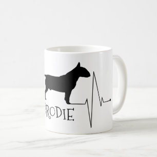 Personalised Bull Terrier Love My Dog Heart Beat Coffee Mug