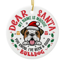 Personalised Bulldog Dog Christmas Tree Round