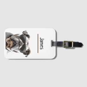 Personalised Bulldog Luggage Tag