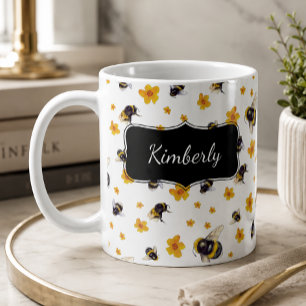Personalised Bumble Bee Coffee Mug