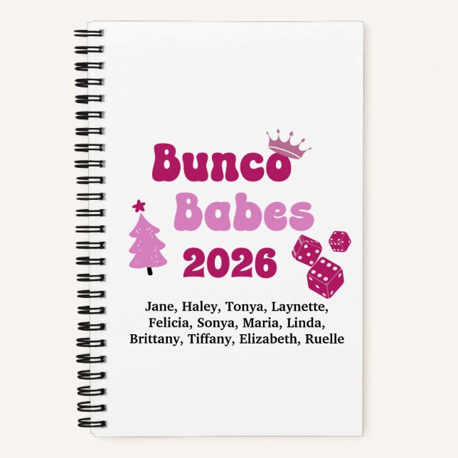 Personalised Bunco Babe  Notebook (Front)