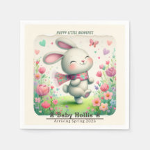 Personalised Bunny Baby Shower Paper Napkins
