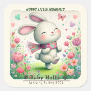Personalised Bunny Baby Shower Stickers