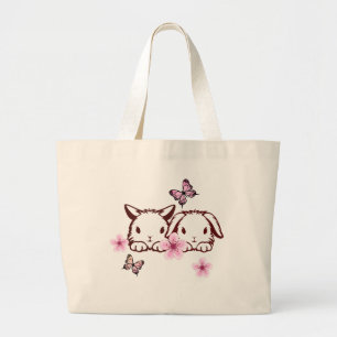 Personalised Bunny Butterfly Cherry Blossom Large Tote Bag