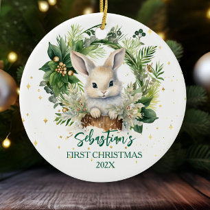 Personalised Bunny Ceramic Christmas Ornament
