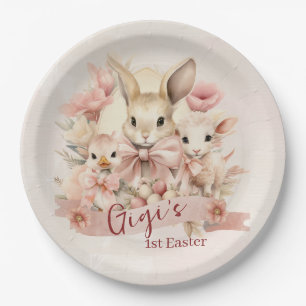 Personalised Bunny, Chick & Lamb Easter Plates