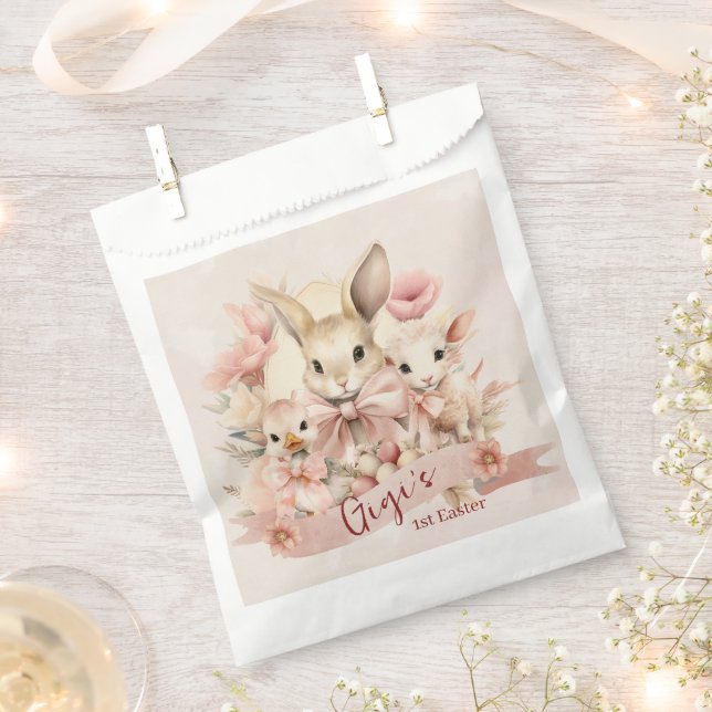 Personalised Bunny, Chick & Lamb Easter Treat Bags (Clipped)