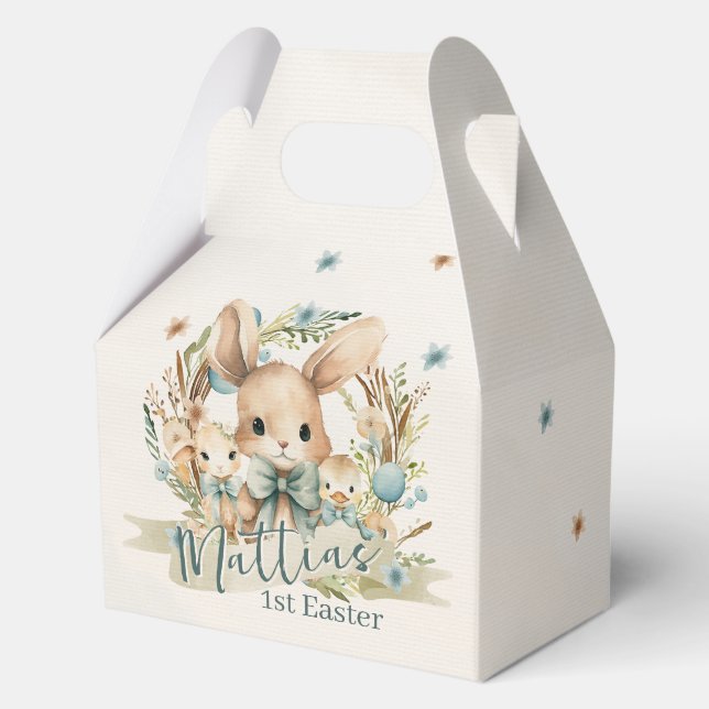 Personalised Bunny, Chick & Lamb Easter Treat Box  (Front)