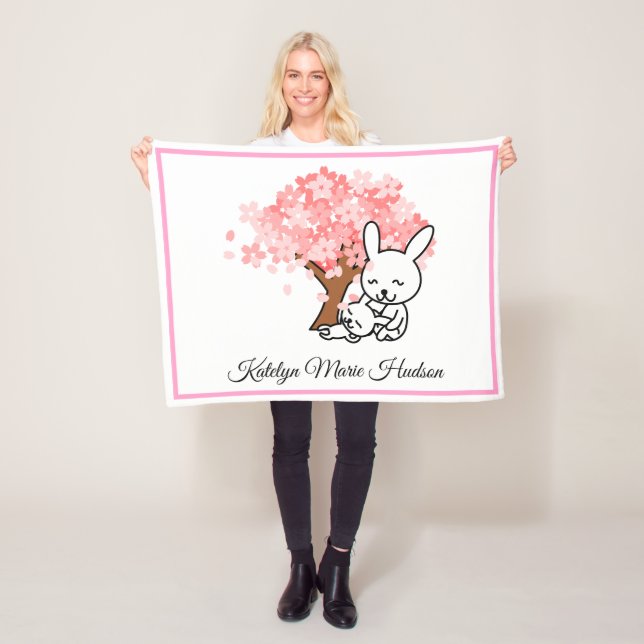 Personalised Bunny Fleece Blanket (In Situ)