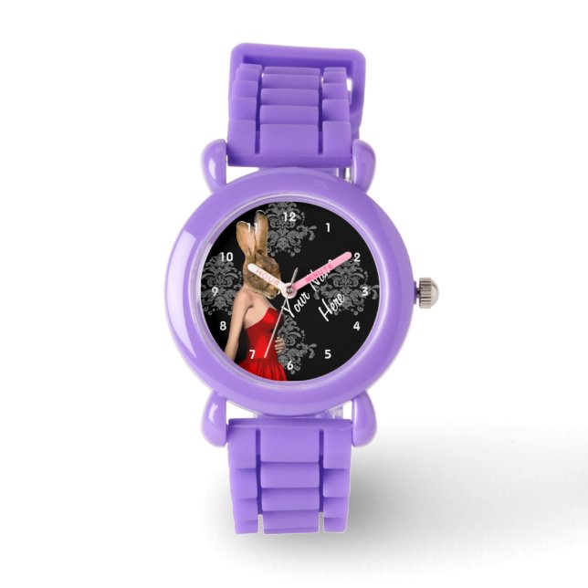 Personalised bunny rabbit character watch (Front)