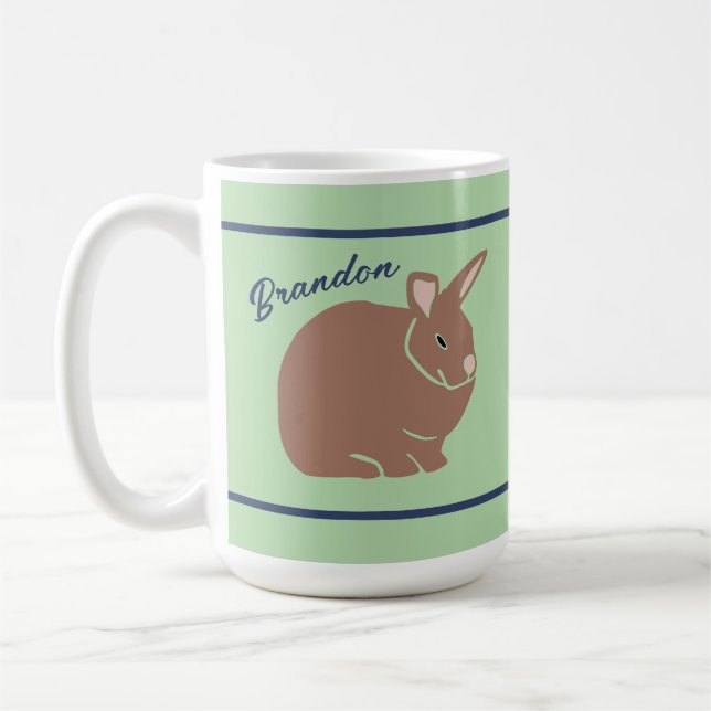 Personalised Bunny Rabbit  Coffee Mug (Left)