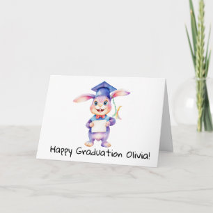 Personalised Bunny Rabbit Graduation Card