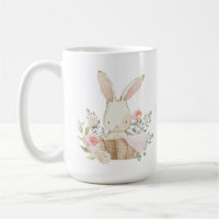 Personalised Bunny Rabbit Pastel Flowers