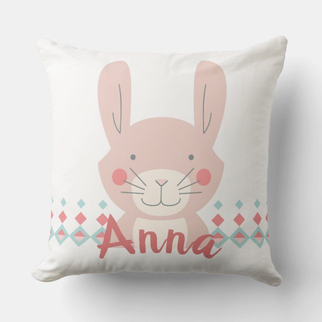 Personalised Bunny Rabbit Pillow (Front)