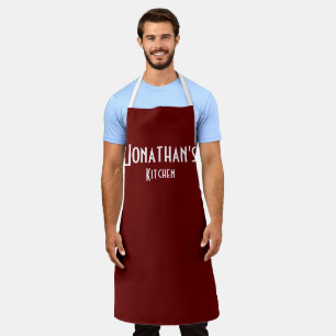 Personalised Burgundy Apron