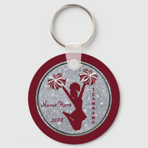 Personalised Burgundy Cheer Gifts for Cheer Party Key Ring