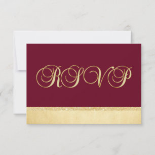 Personalised Burgundy Fall Gold RSVP Wedding