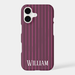 Personalised burgundy pinstripes