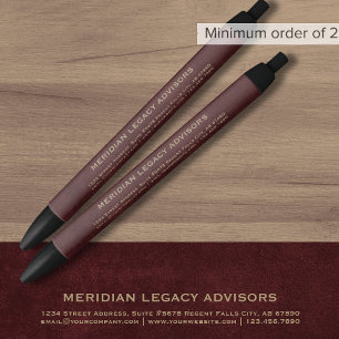 Personalised Burgundy Promotional Pen