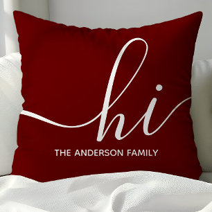 Personalised Burgundy Script Hi  Cushion