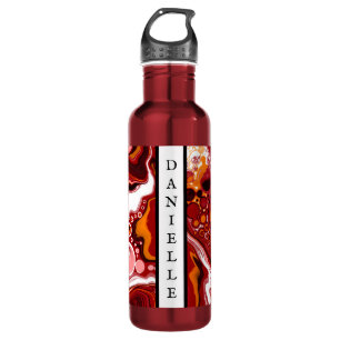 Personalised Burgundy White Digital Fluid Art    710 Ml Water Bottle