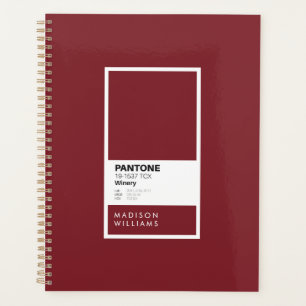 Personalised Burgundy Wine Notebook Custom Name Planner
