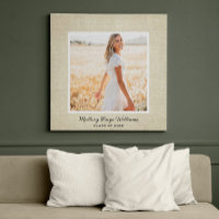 Personalised Burlap Canvas | Photo of Graduate