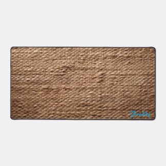 Personalised Burlap Cover Image Desk Mat
