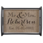 Personalised Burlap-Look Rustic Wedding Keepsake