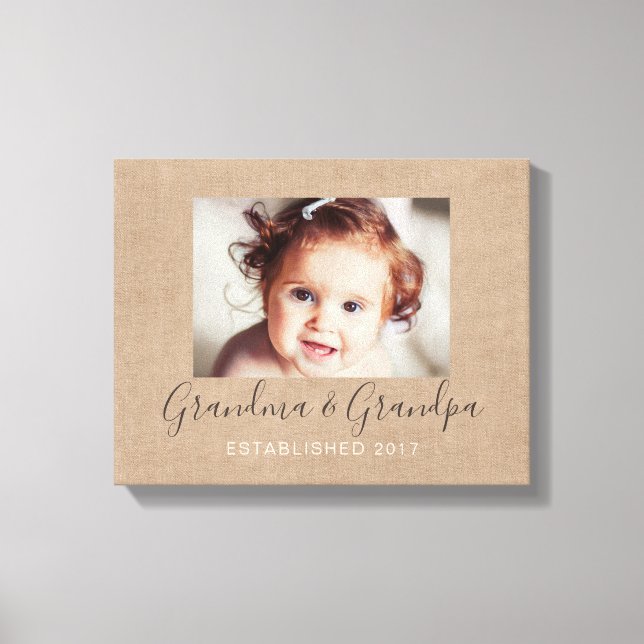 Personalised Burlap Photo Canvas Print (Front)