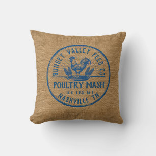 Personalised Burlap Styled Grain Sack  Cushion