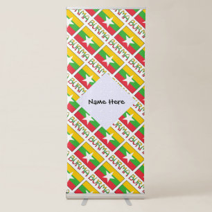 Personalised Burma Myanmar Tiled Flag Name Design Retractable Banner