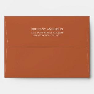 Personalised Burnt Orange Invitation Envelope