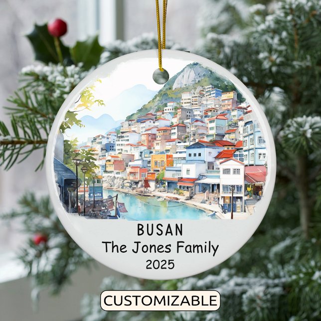 Personalised Busan Ornament, South Korea Ceramic Tree Decoration (Creator Uploaded)