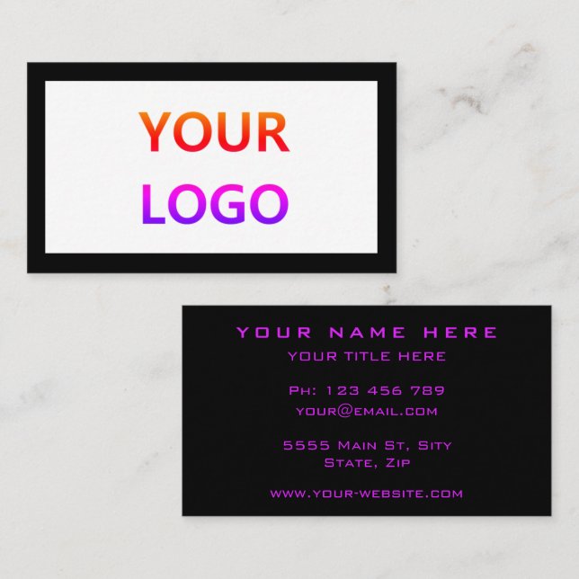 Personalised Business Card Example with Logo (Front/Back)