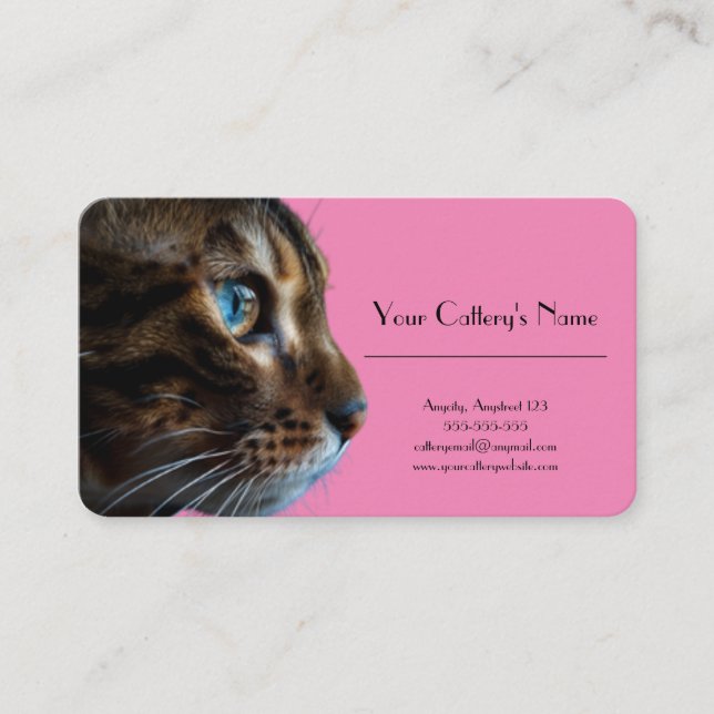 Personalised Business Card For Cattery (Front)