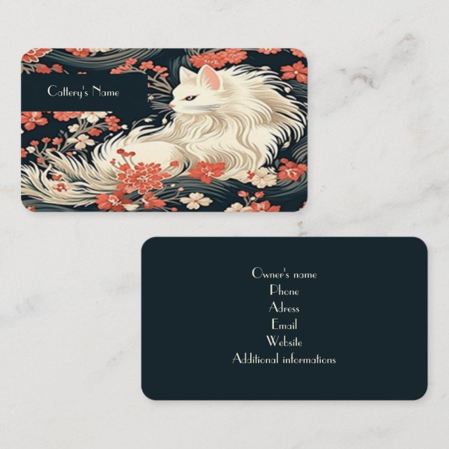 Personalised Business Card For Cattery Floral  (Front/Back)