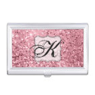 Personalised Business Card Holder Rose Gold Glitte