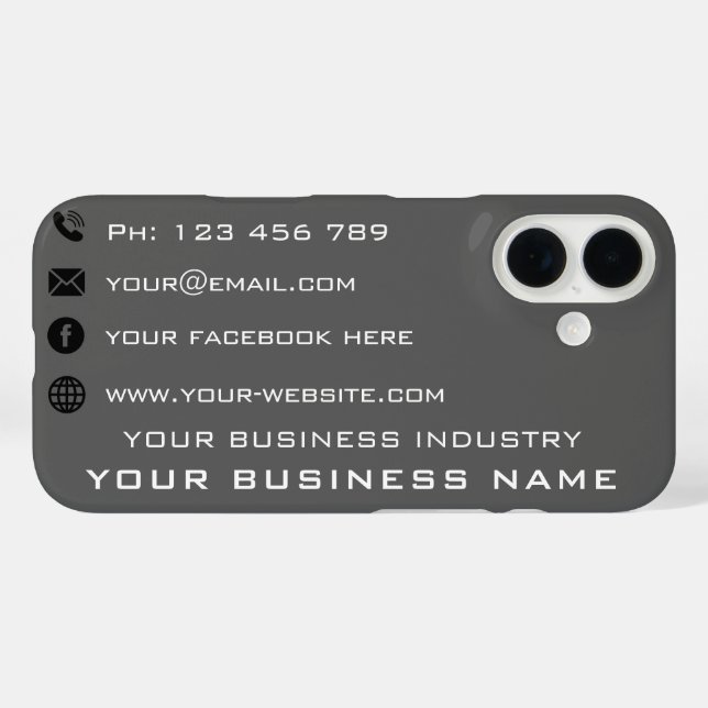 Personalised Business Card iPhone Case Template (Back (Horizontal))