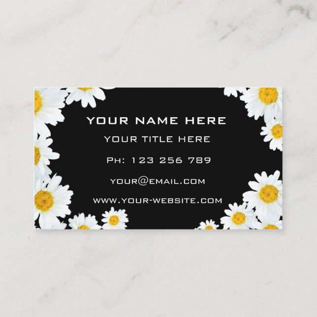 Personalised Business Card with Daisies Your Colou (Back)