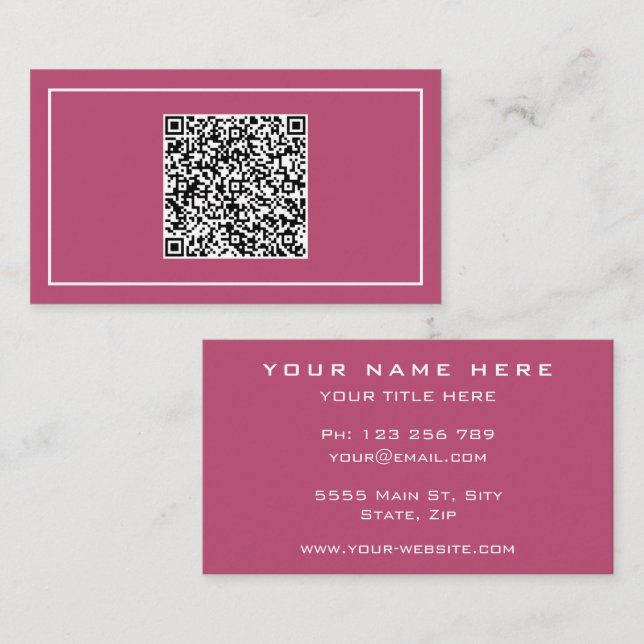 Personalised Business Card with QR Code Scan Info (Front/Back)