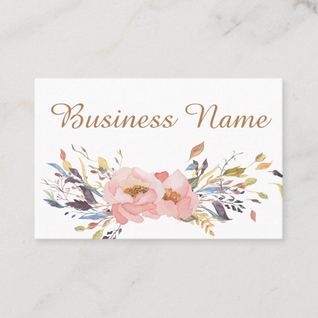 Personalised Business Cards - Winter Rose Design 2 (Front)