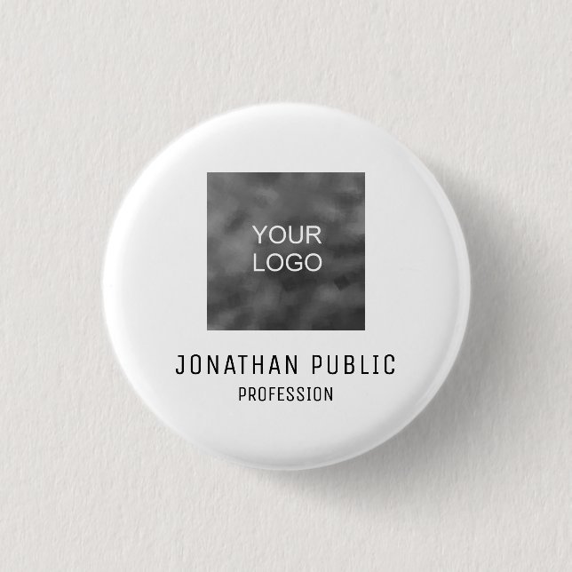 Personalised Business Company Logo Elegant Modern 3 Cm Round Badge (Front)