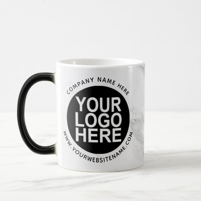 Personalised Business Company Logo Marble Magic Mug (Left)
